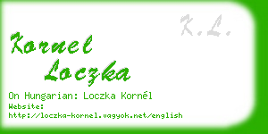 kornel loczka business card