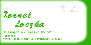 kornel loczka business card